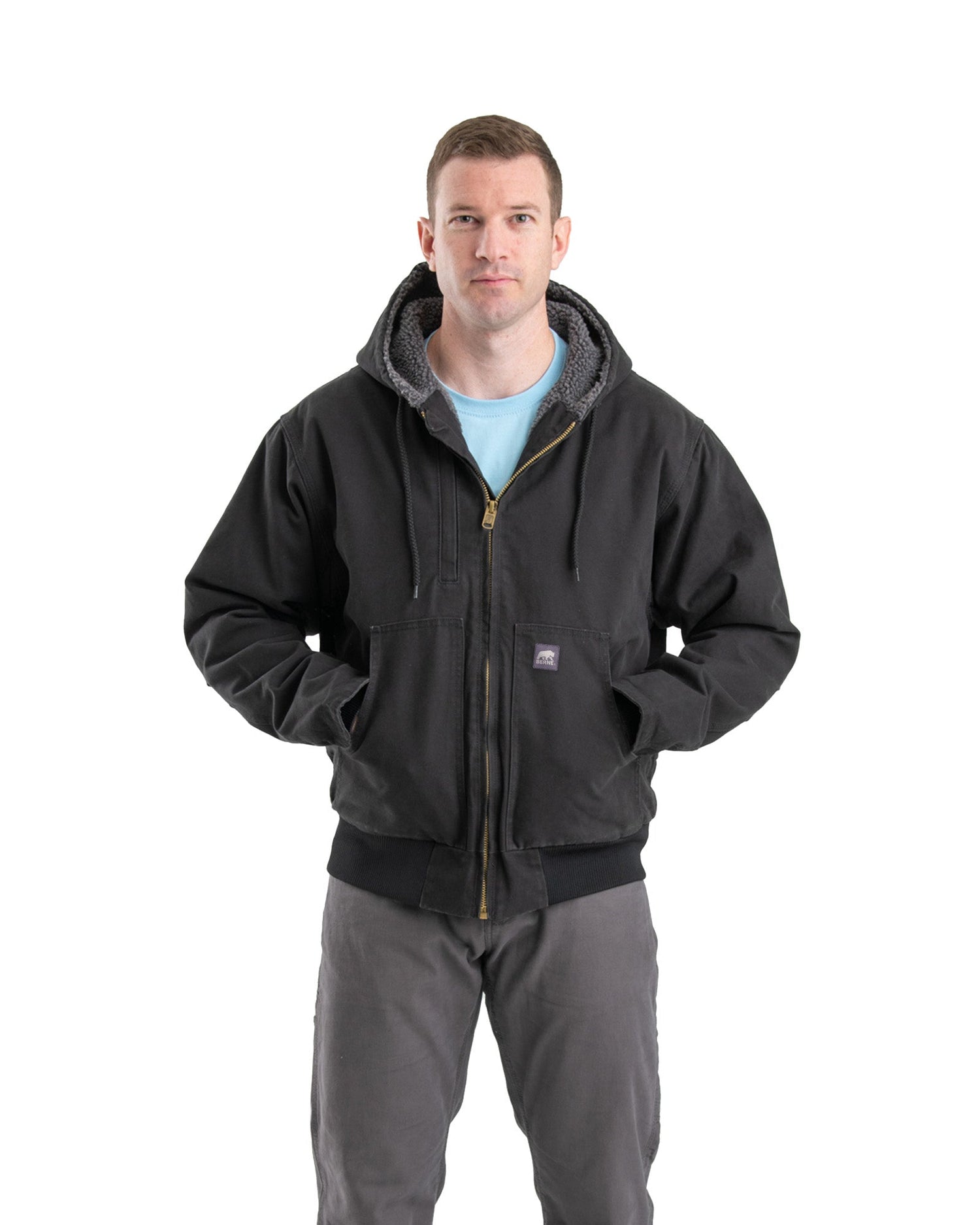 Berne Highland Flex180 Washed Duck Hooded Work Jacket