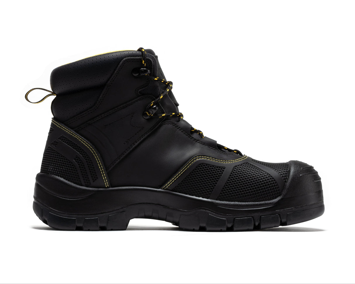 ROCKROOSTER Woodland Black 6 inch Waterproof Composite Toe Leather Work Boots AK663
