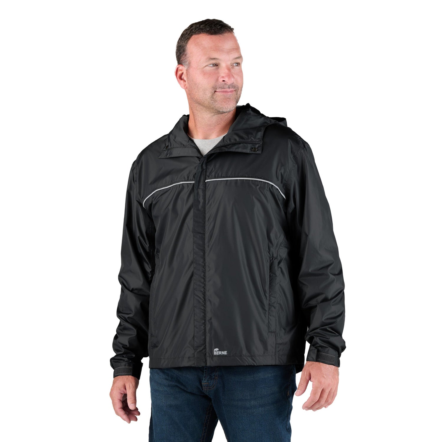 Berne Coastline Lightweight Hooded Rain Jacket