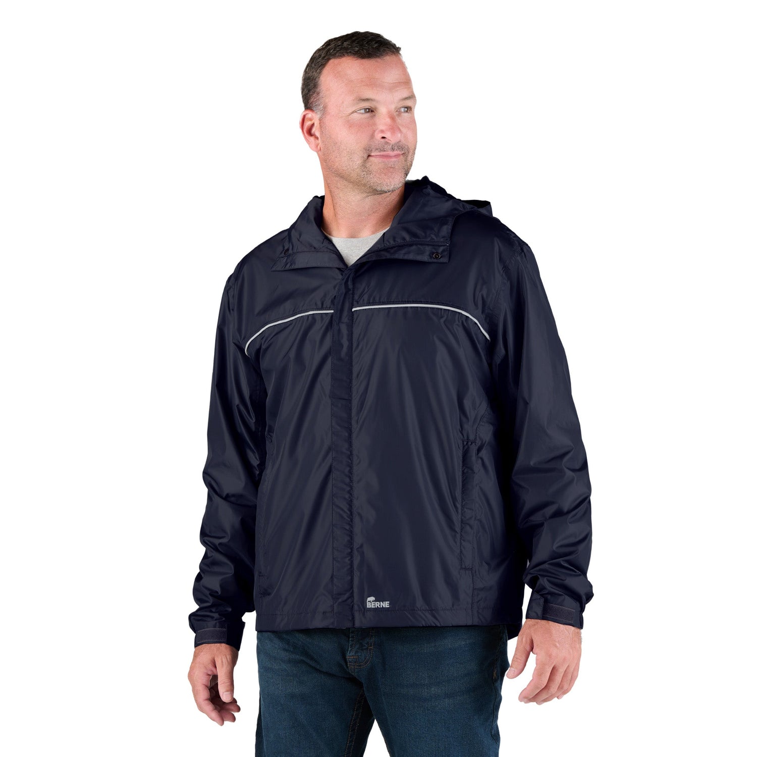 Berne Coastline Lightweight Hooded Rain Jacket
