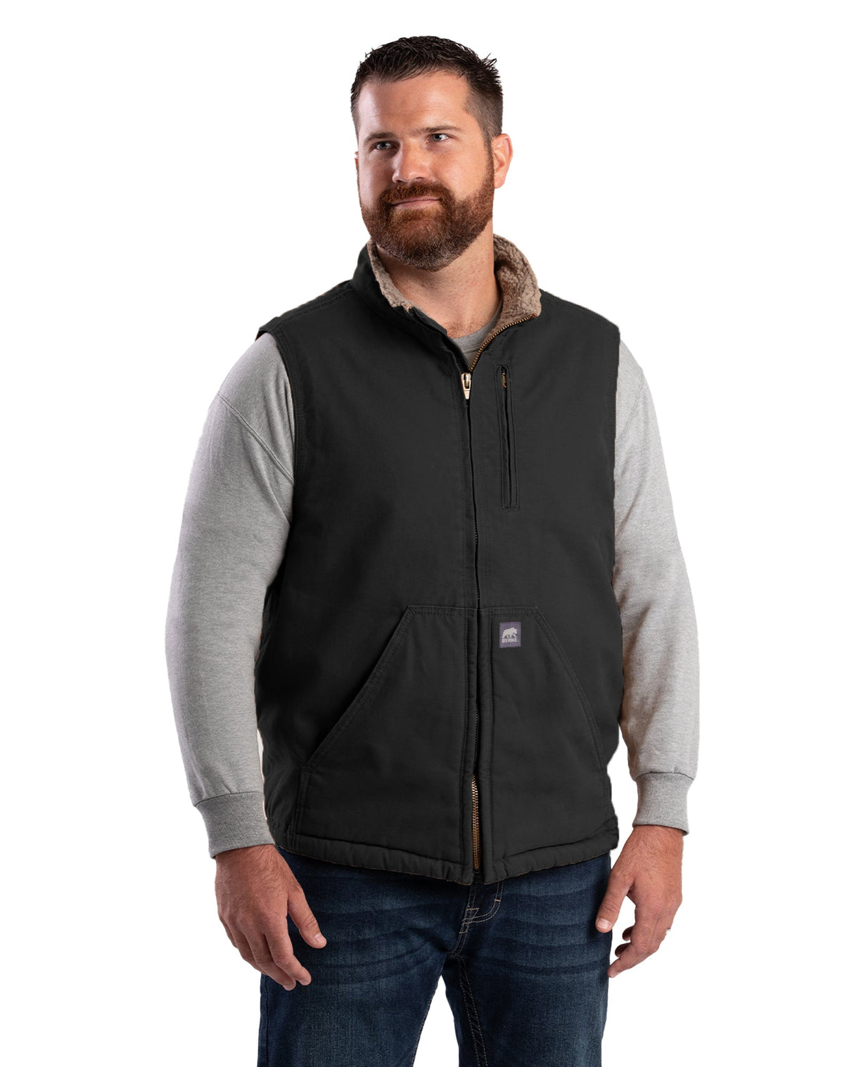 Berne Heartland Sherpa-Lined Washed Duck Vest