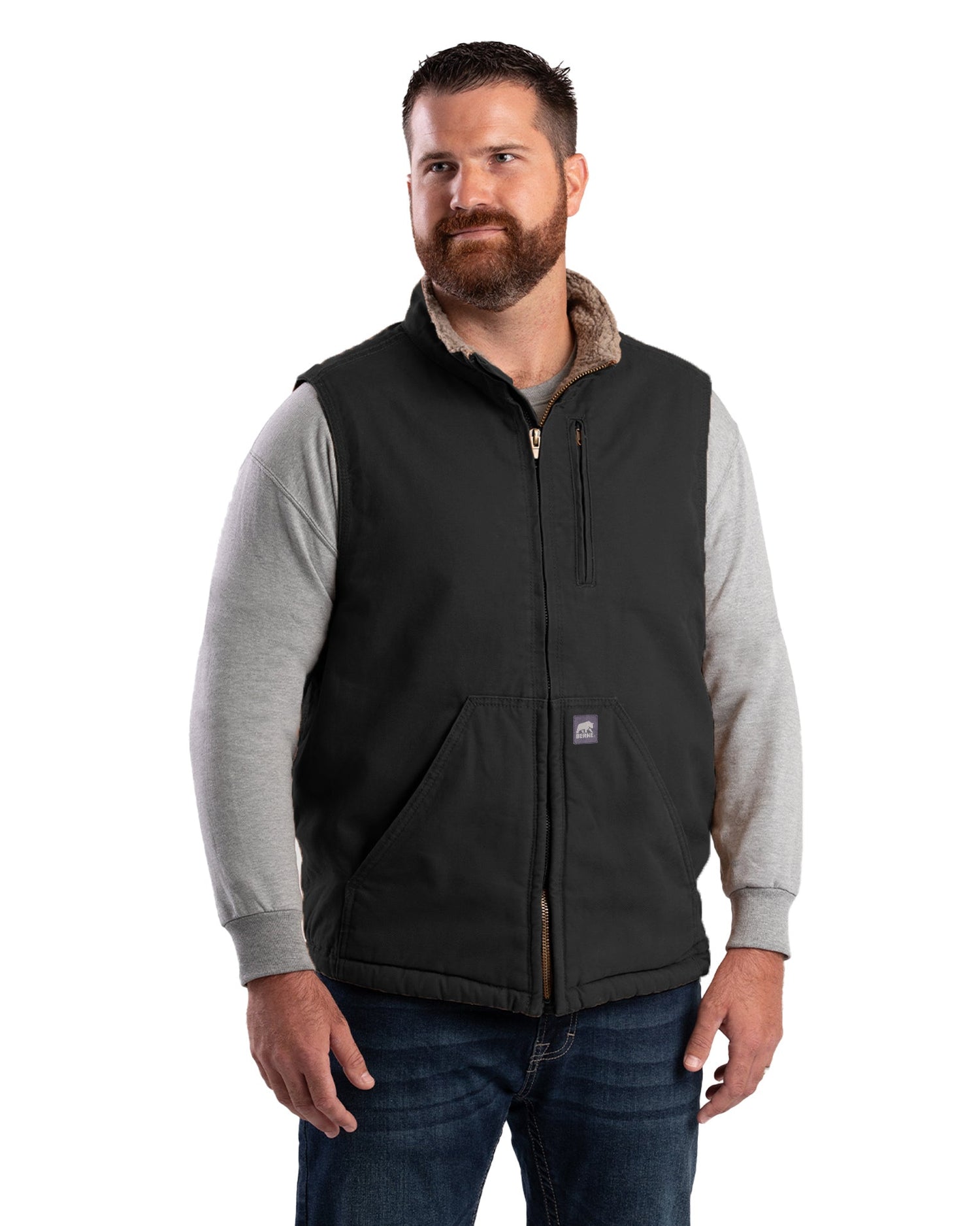 Berne Heartland Sherpa-Lined Washed Duck Vest