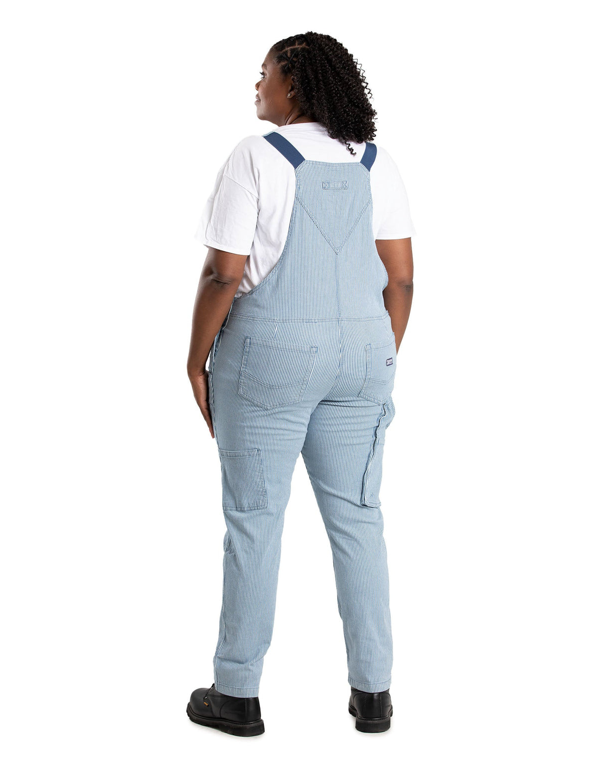 Berne Women's Vintage Washed Flex Hickory Stripe Bib Overall