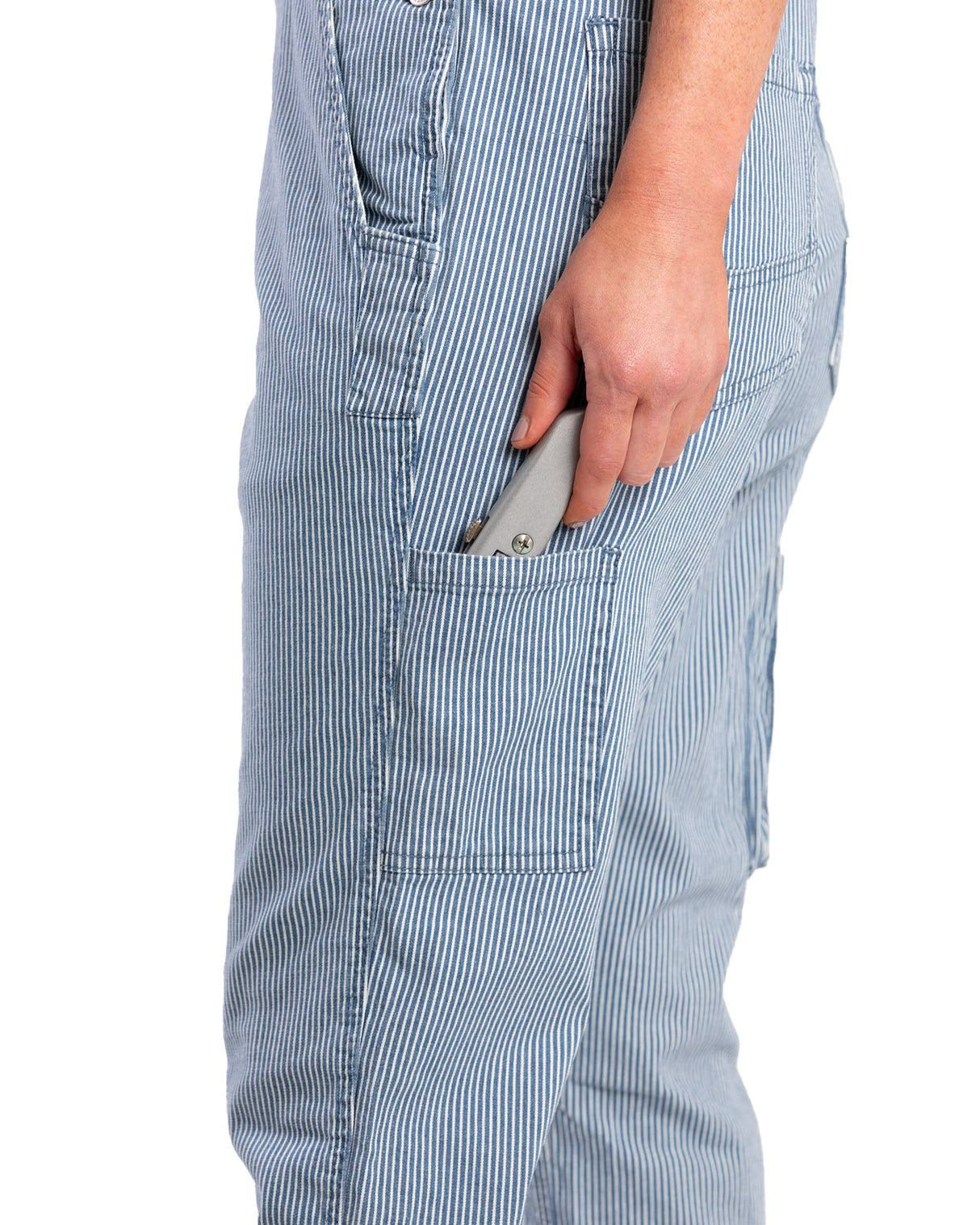 Berne Women's Vintage Washed Flex Hickory Stripe Bib Overall