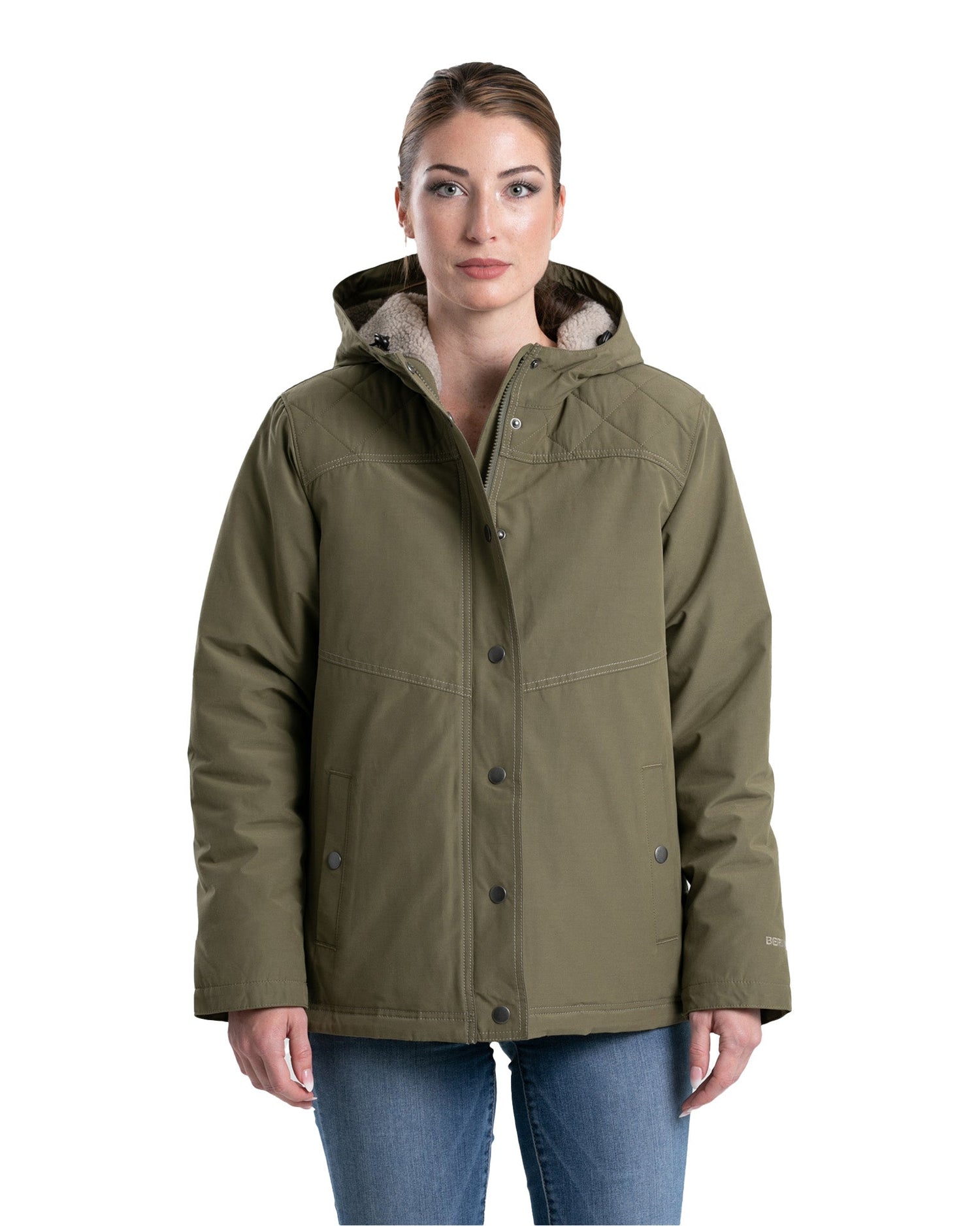 Berne Women's Softstone Micro-Duck Hooded Coat