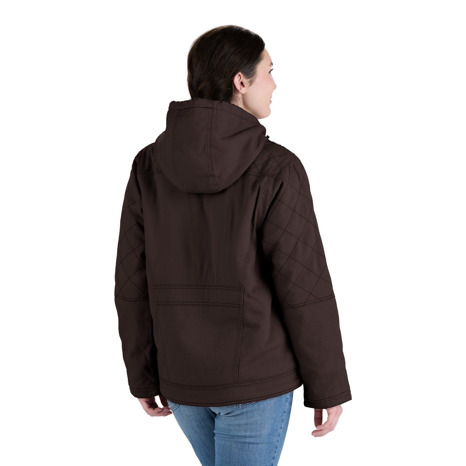 Berne Women's Sherpa-Lined Twill Hooded Jacket
