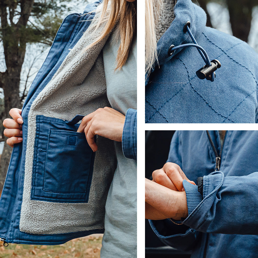 Berne Women's Sherpa-Lined Twill Hooded Jacket