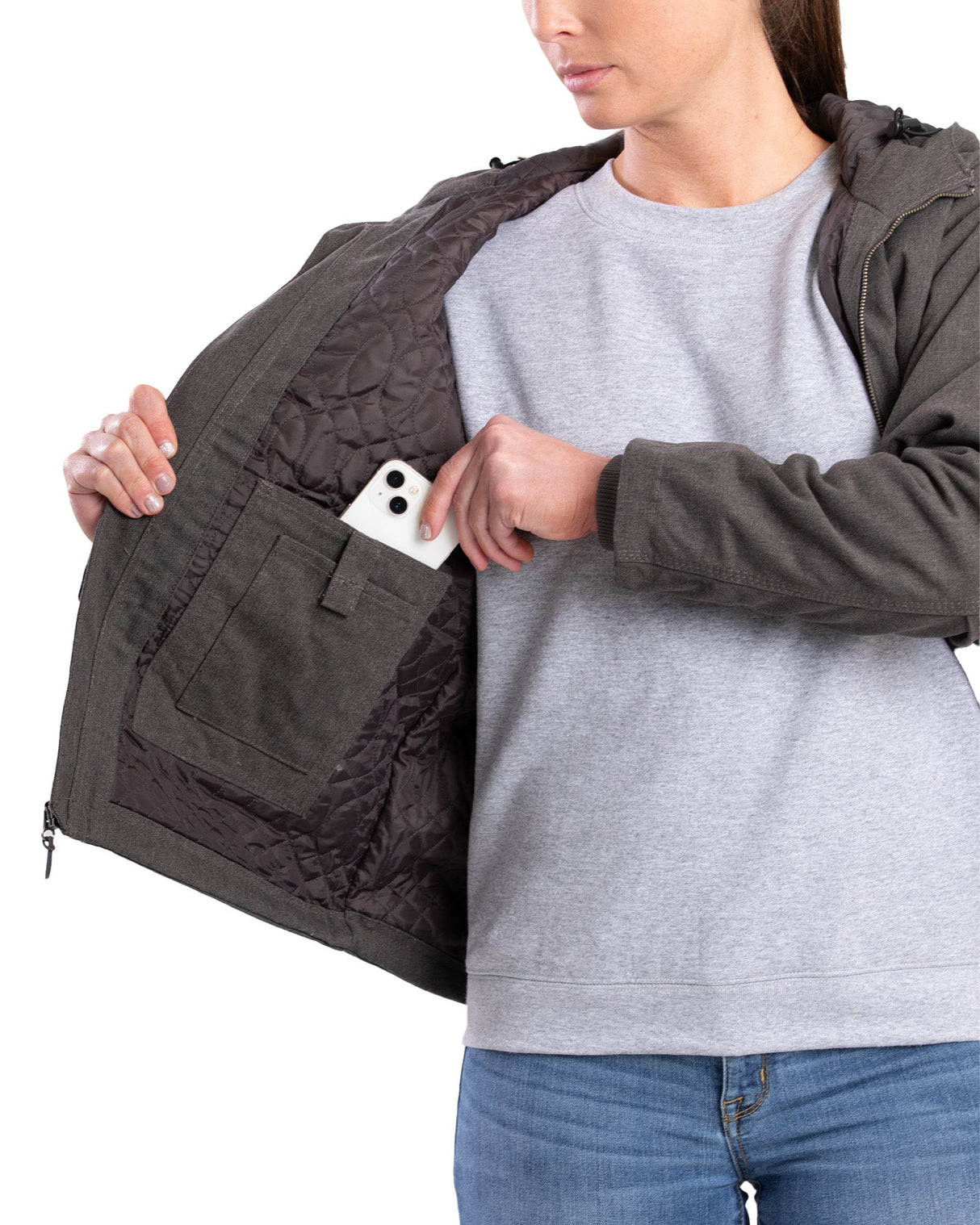 Berne Women's Heathered Duck Hooded Jacket