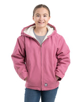 Berne Girls' Sherpa-Lined Softstone Duck Hooded Jacket