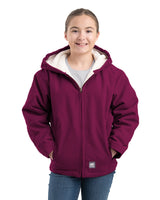 Berne Girls' Sherpa-Lined Softstone Duck Hooded Jacket