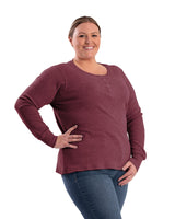 Berne Women's Heavyweight Rib-Knit Long Sleeve Henley