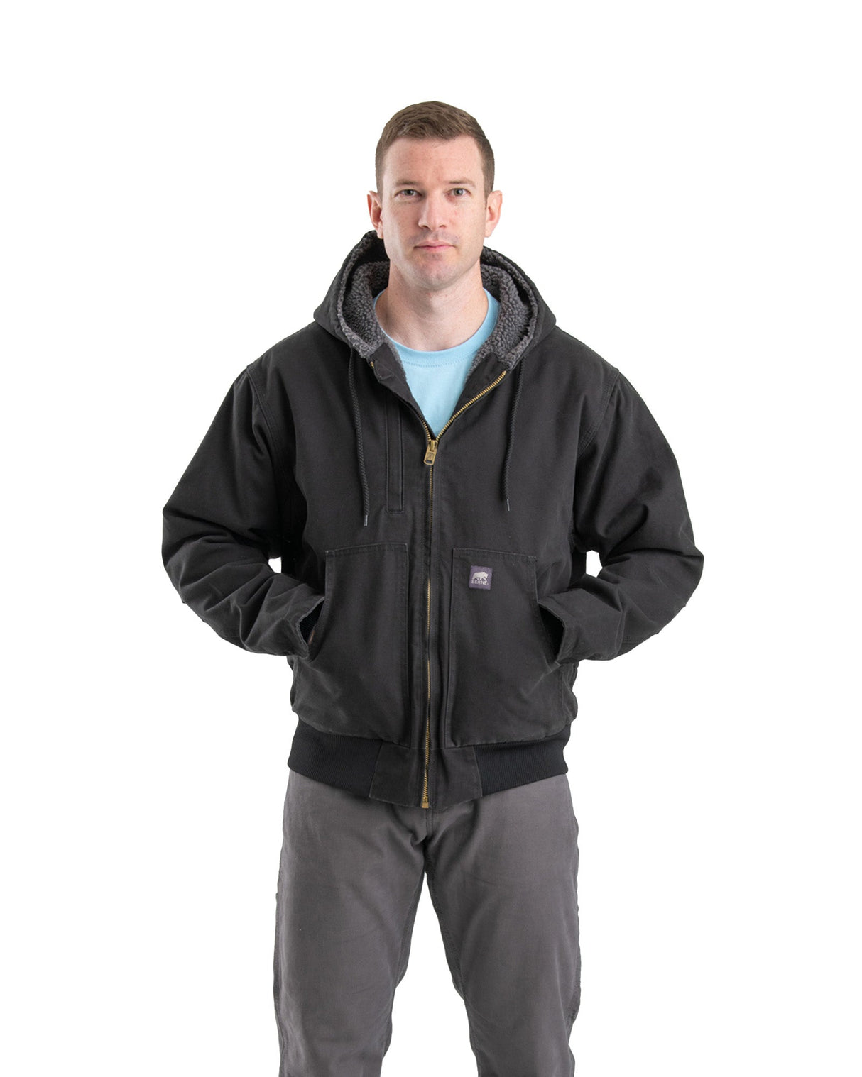 Berne Highland Flex180 Washed Duck Hooded Work Jacket