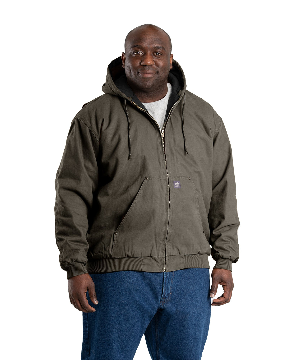 Berne Heartland Washed Duck Hooded Work Jacket