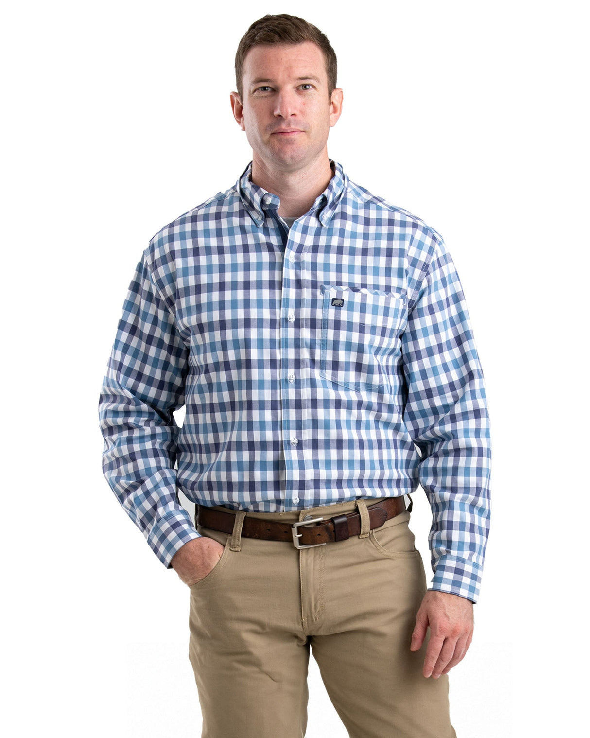 Berne Foreman Flex Long Sleeve Button Down Work Shirt