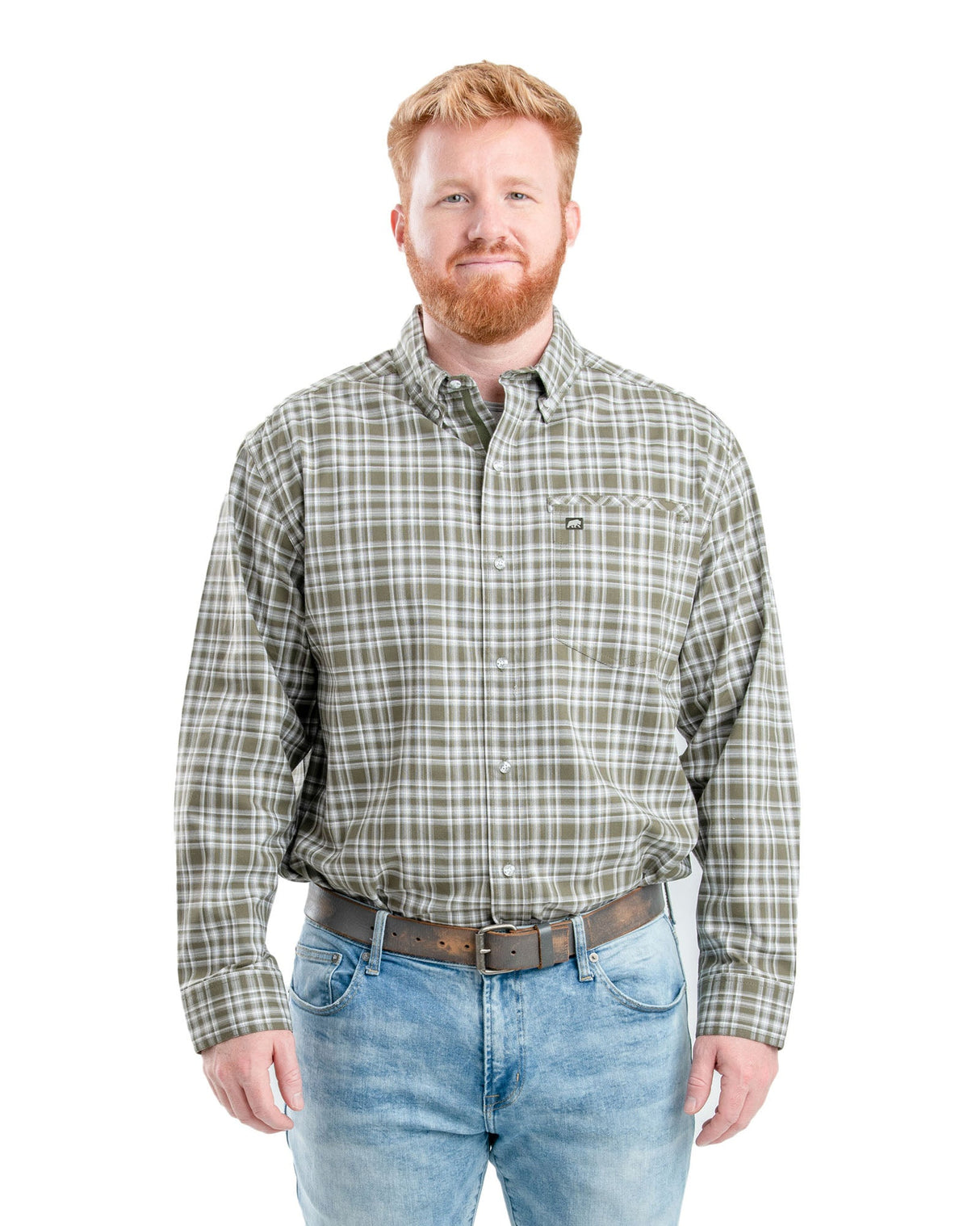 Berne Foreman Flex Long Sleeve Button Down Work Shirt