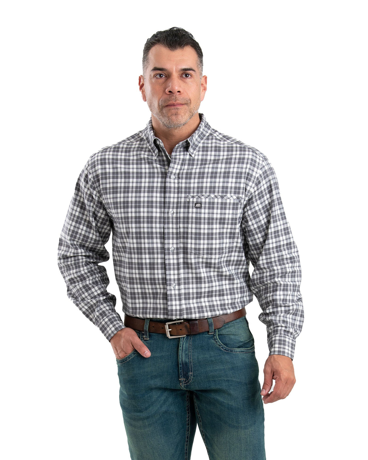 Berne Foreman Flex Long Sleeve Button Down Work Shirt