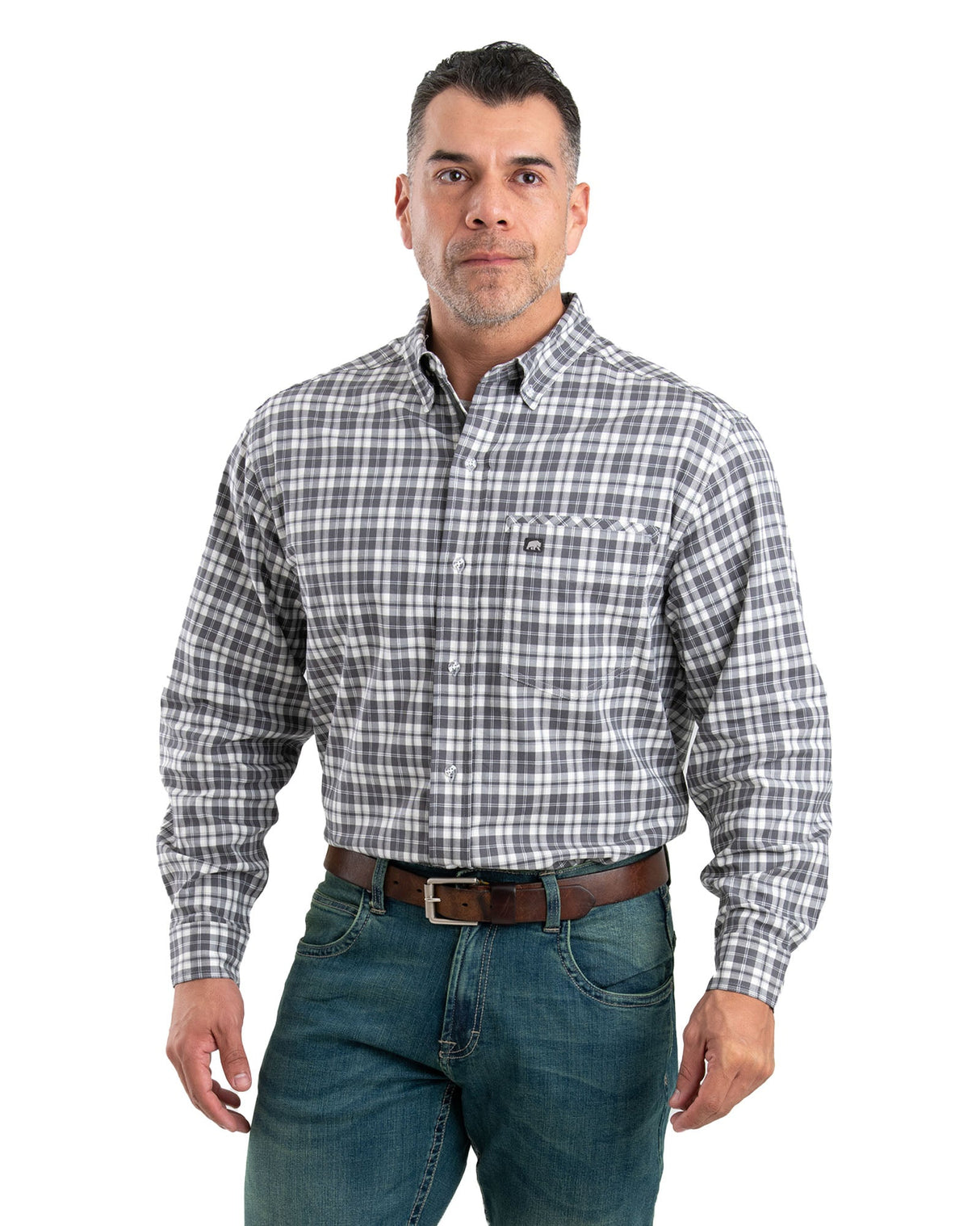 Berne Foreman Flex Long Sleeve Button Down Work Shirt