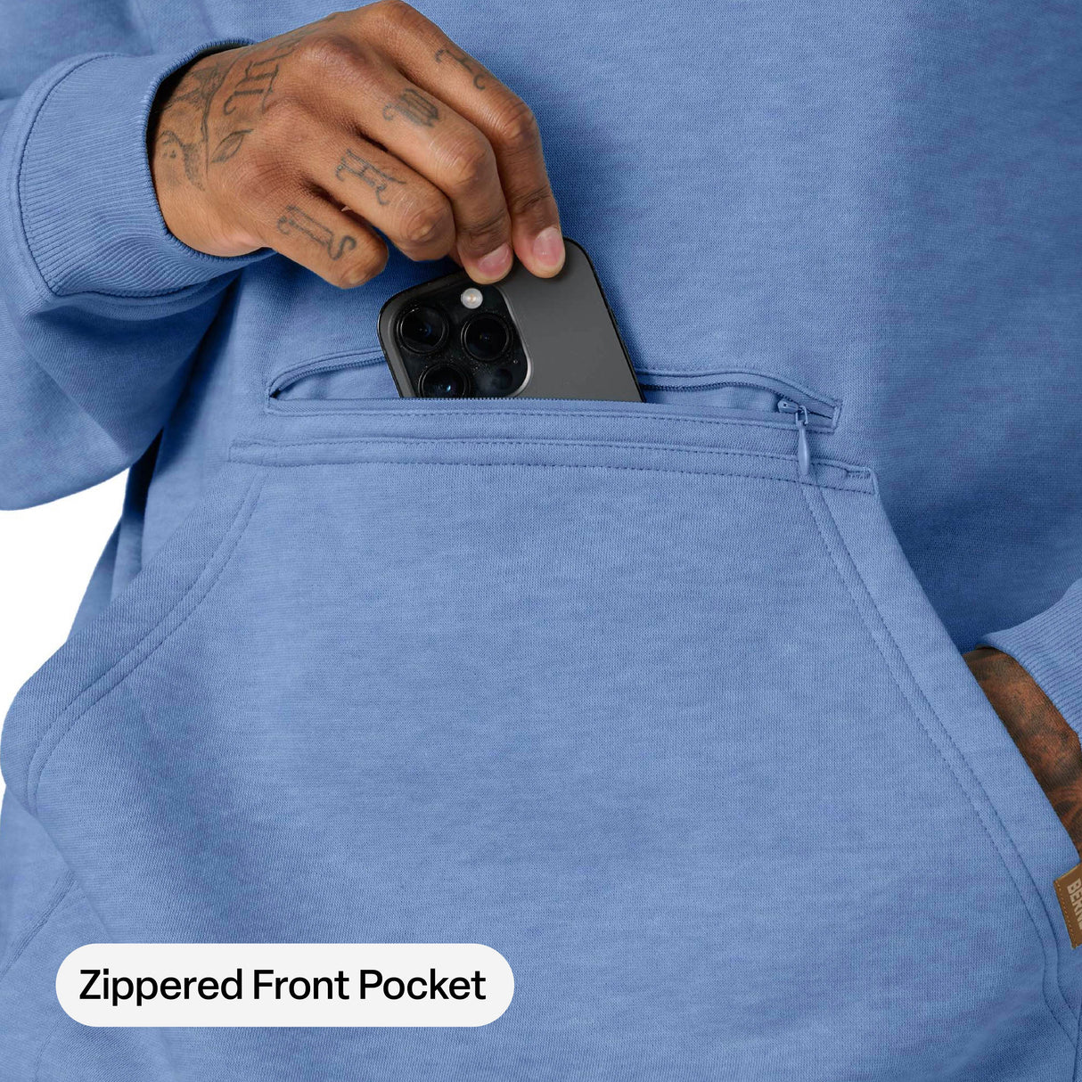 Berne Heritage Zippered Pocket Hooded Pullover Sweatshirt