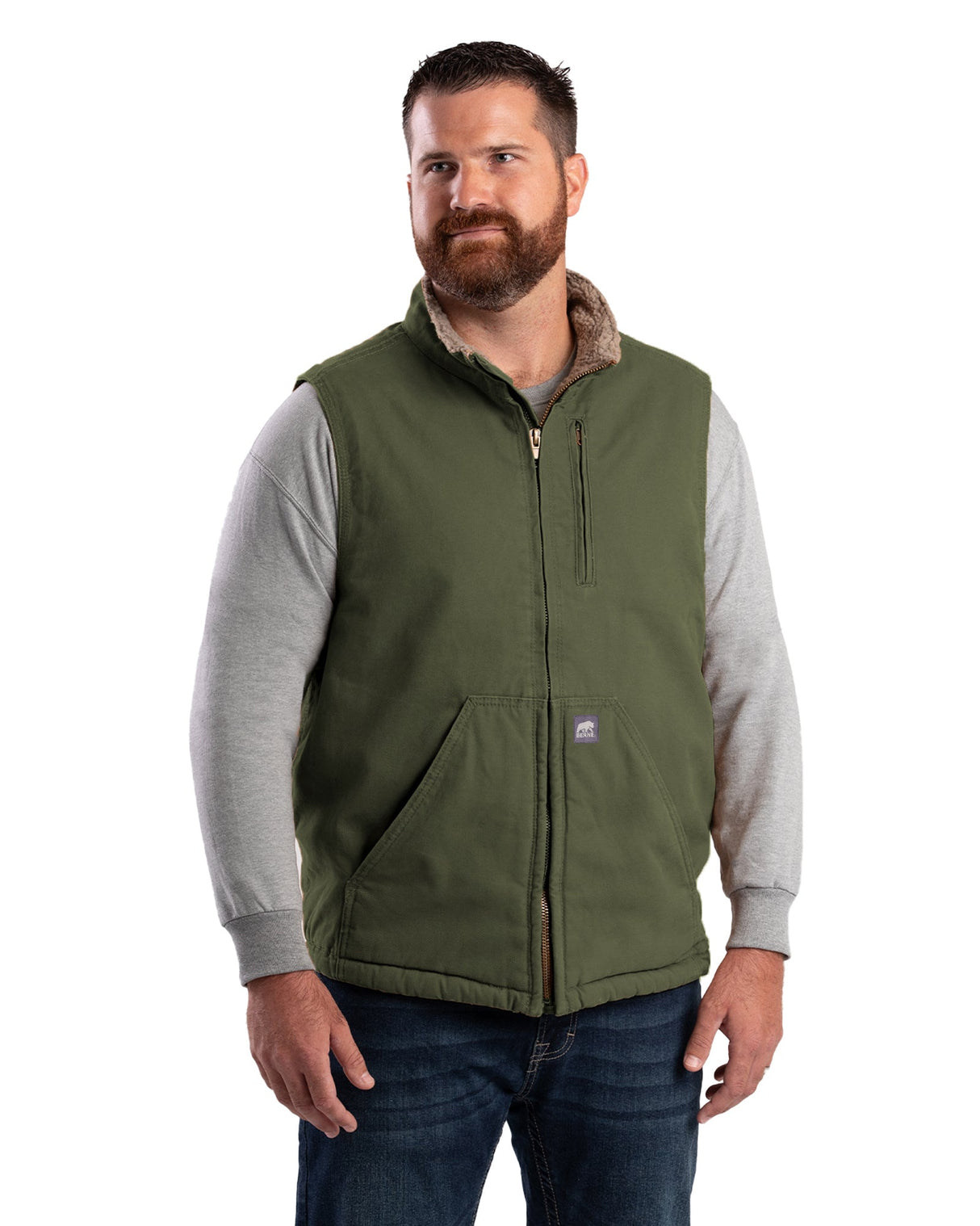 Berne Heartland Sherpa-Lined Washed Duck Vest