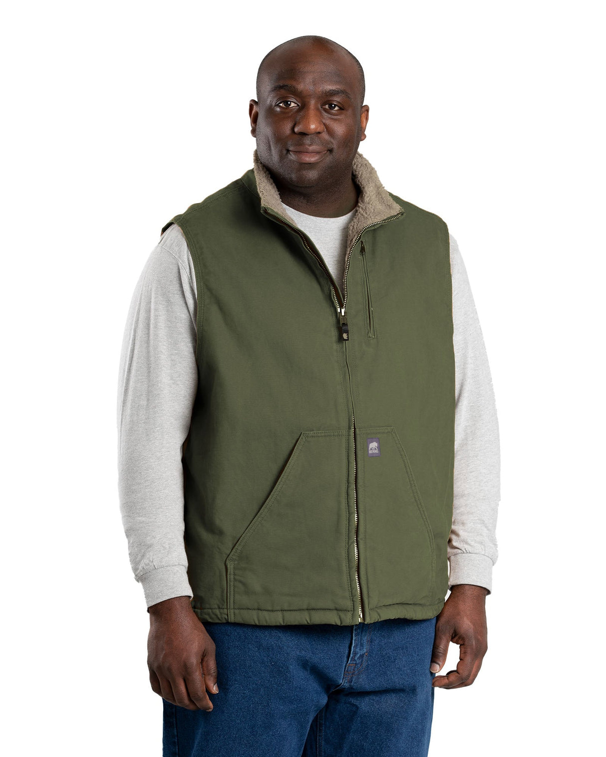 Berne Heartland Sherpa-Lined Washed Duck Vest