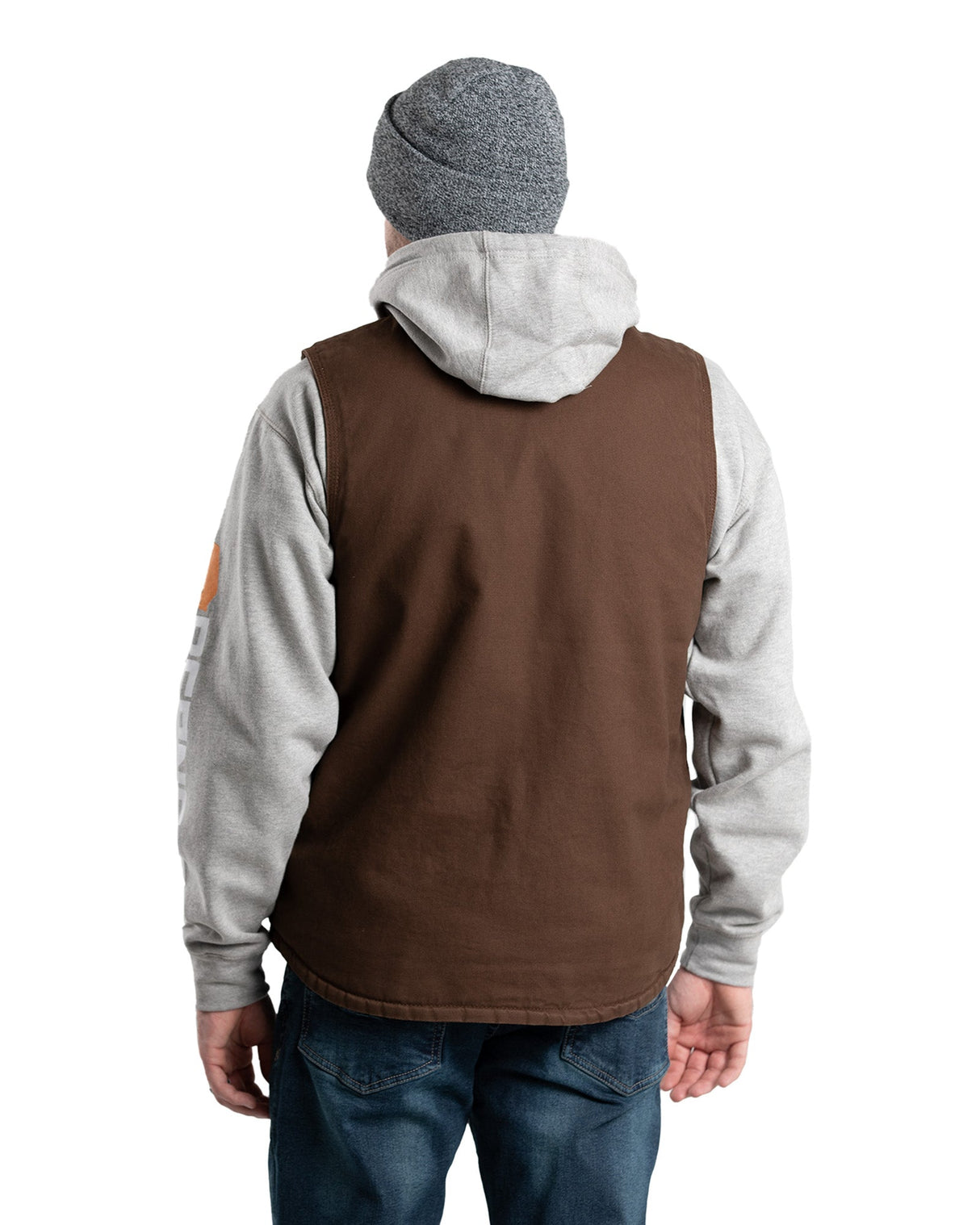 Berne Heartland Sherpa-Lined Washed Duck V-Neck Vest