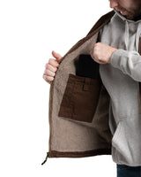 Berne Heartland Sherpa-Lined Washed Duck V-Neck Vest
