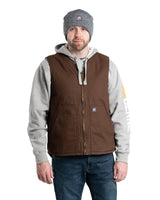 Berne Heartland Sherpa-Lined Washed Duck V-Neck Vest