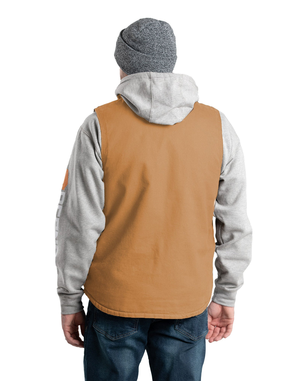 Berne Heartland Sherpa-Lined Washed Duck V-Neck Vest