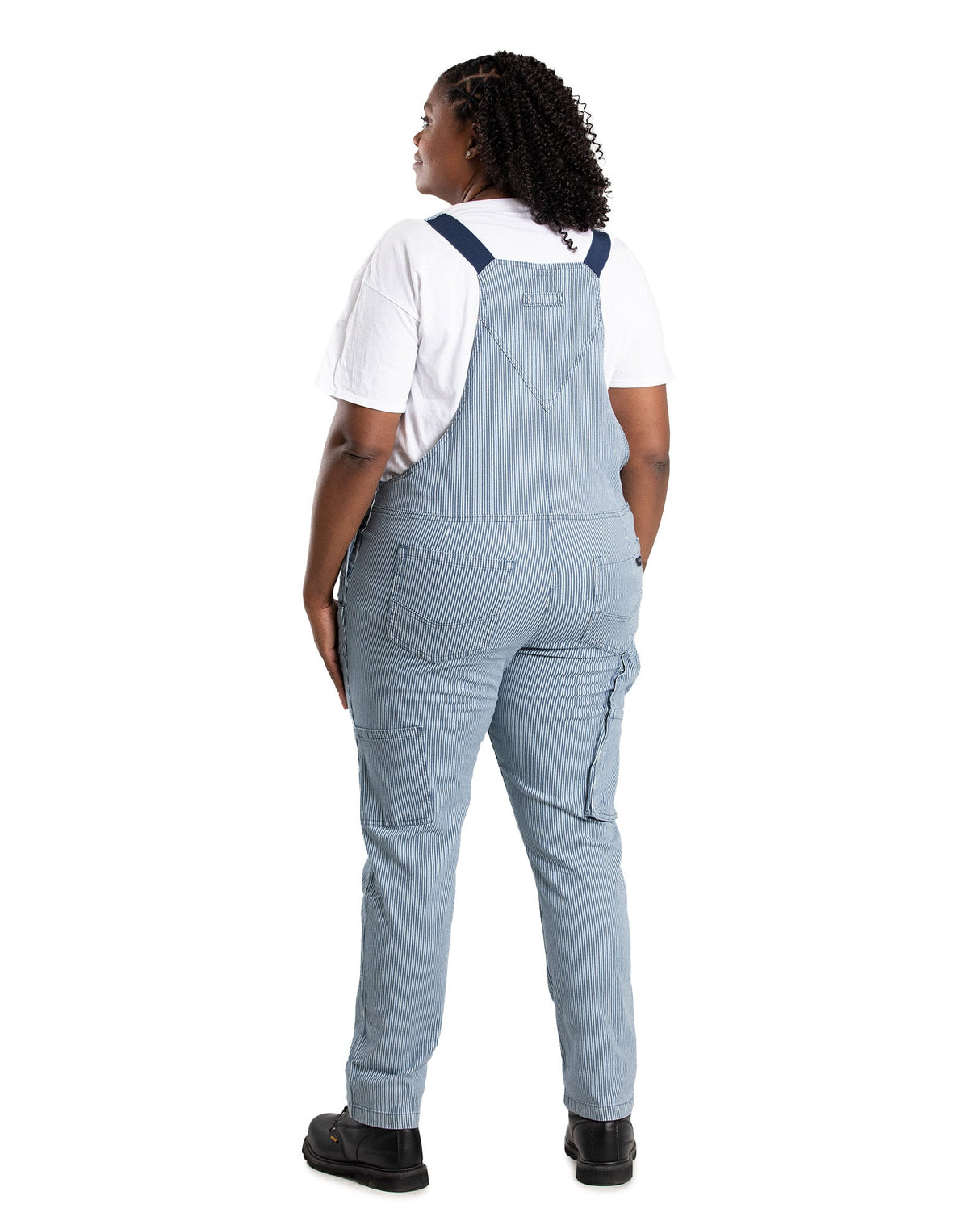 Berne Women's Vintage Washed Flex Hickory Stripe Bib Overall