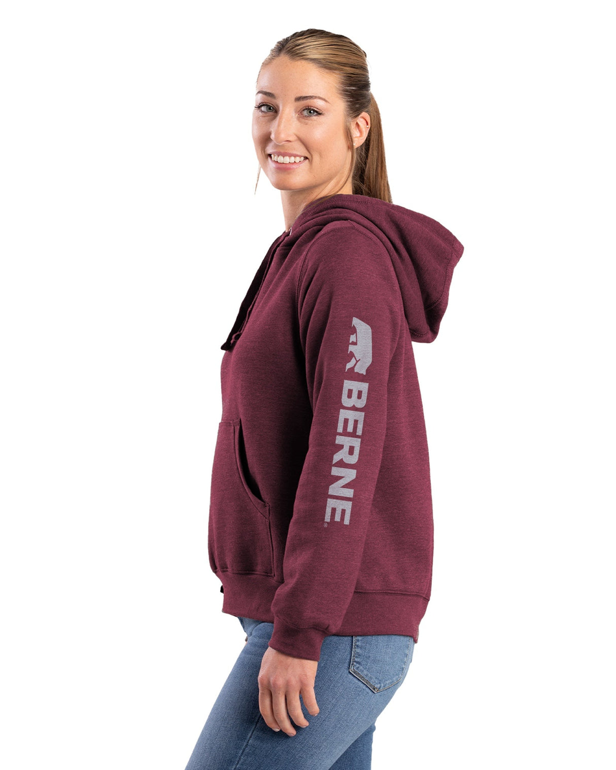 Berne Women's Signature Sleeve Hooded Pullover Sweatshirt