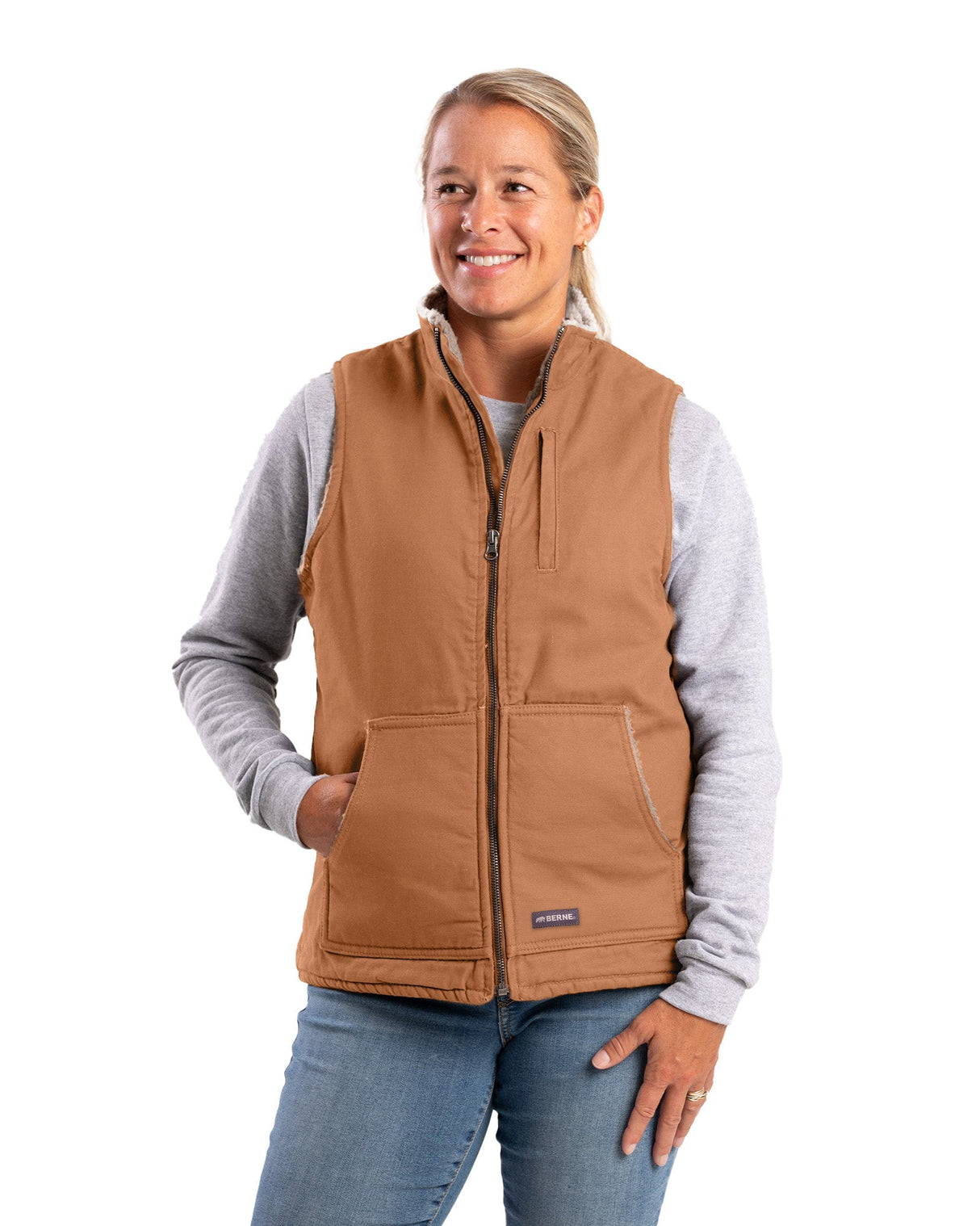 Berne Women's Sherpa-Lined Softstone Duck Vest