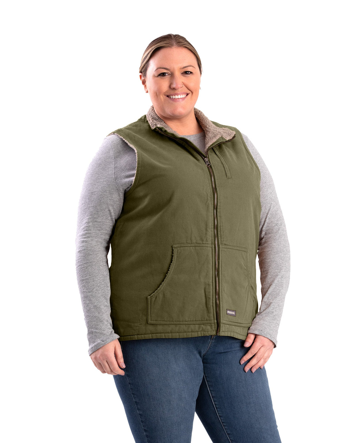 Berne Women's Sherpa-Lined Softstone Duck Vest