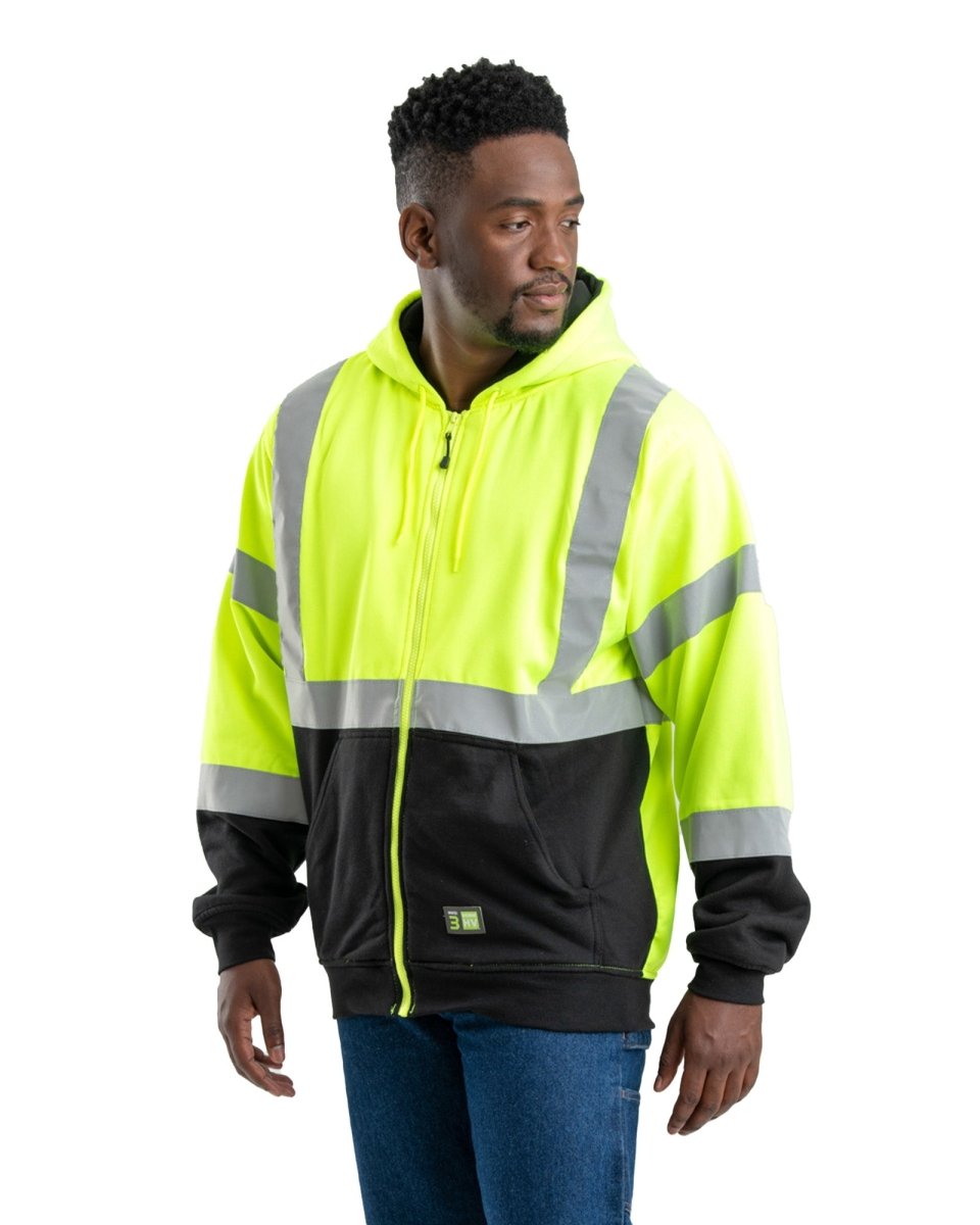 Berne Hi Vis Class 3 Color Block Hooded Sweatshirt