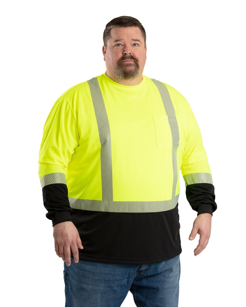 Berne Hi Vis Class 3 Color Block Long Sleeve T-Shirt