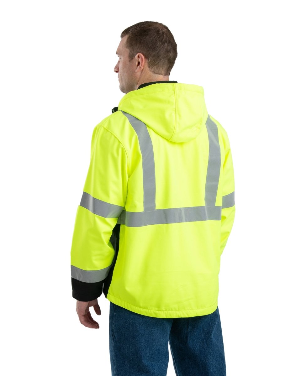 Berne Hi Vis Class 3 Hooded Softshell Jacket