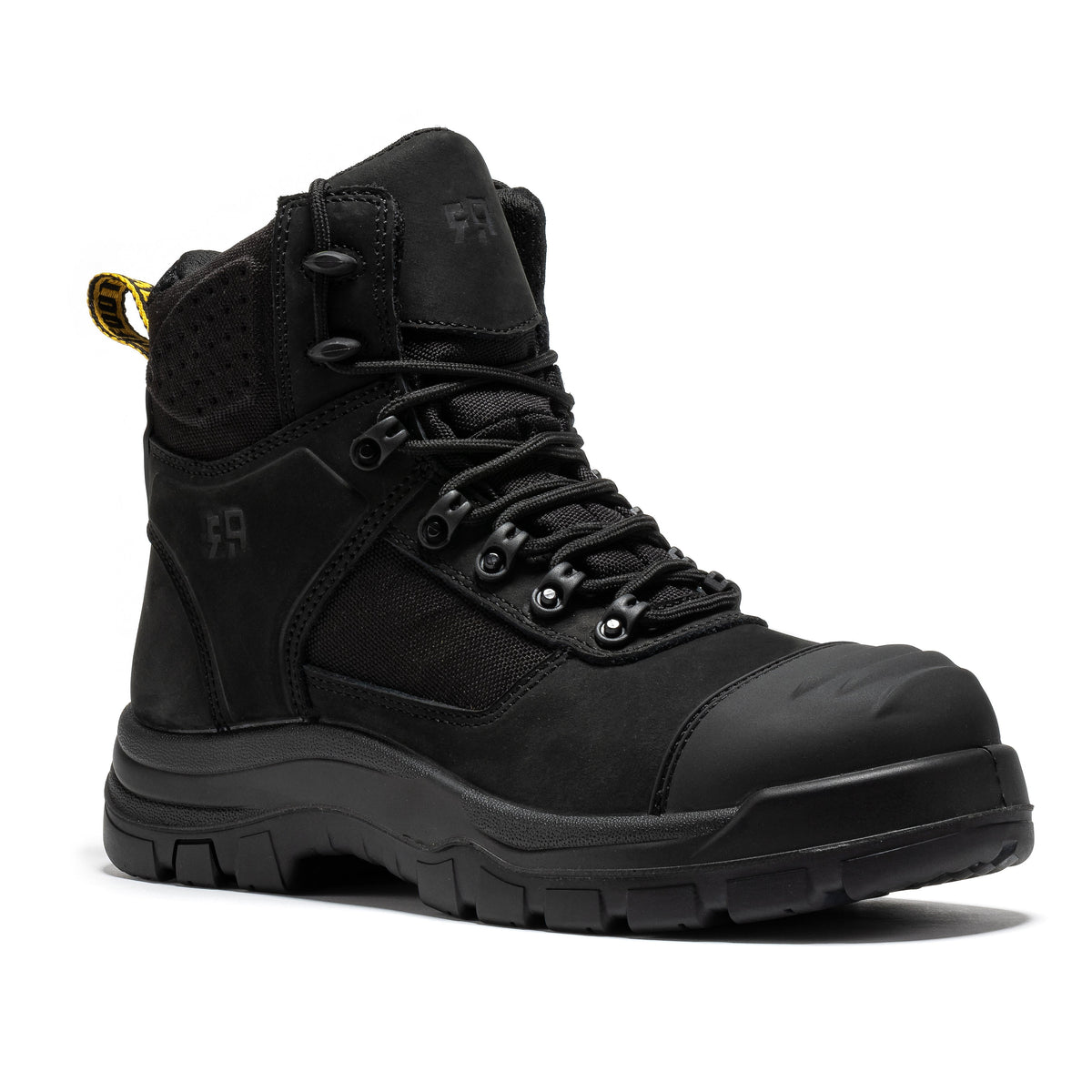 ROCKROOSTER Stowe Black 7 inch Composite Toe Leather Work Boots CP212B ...