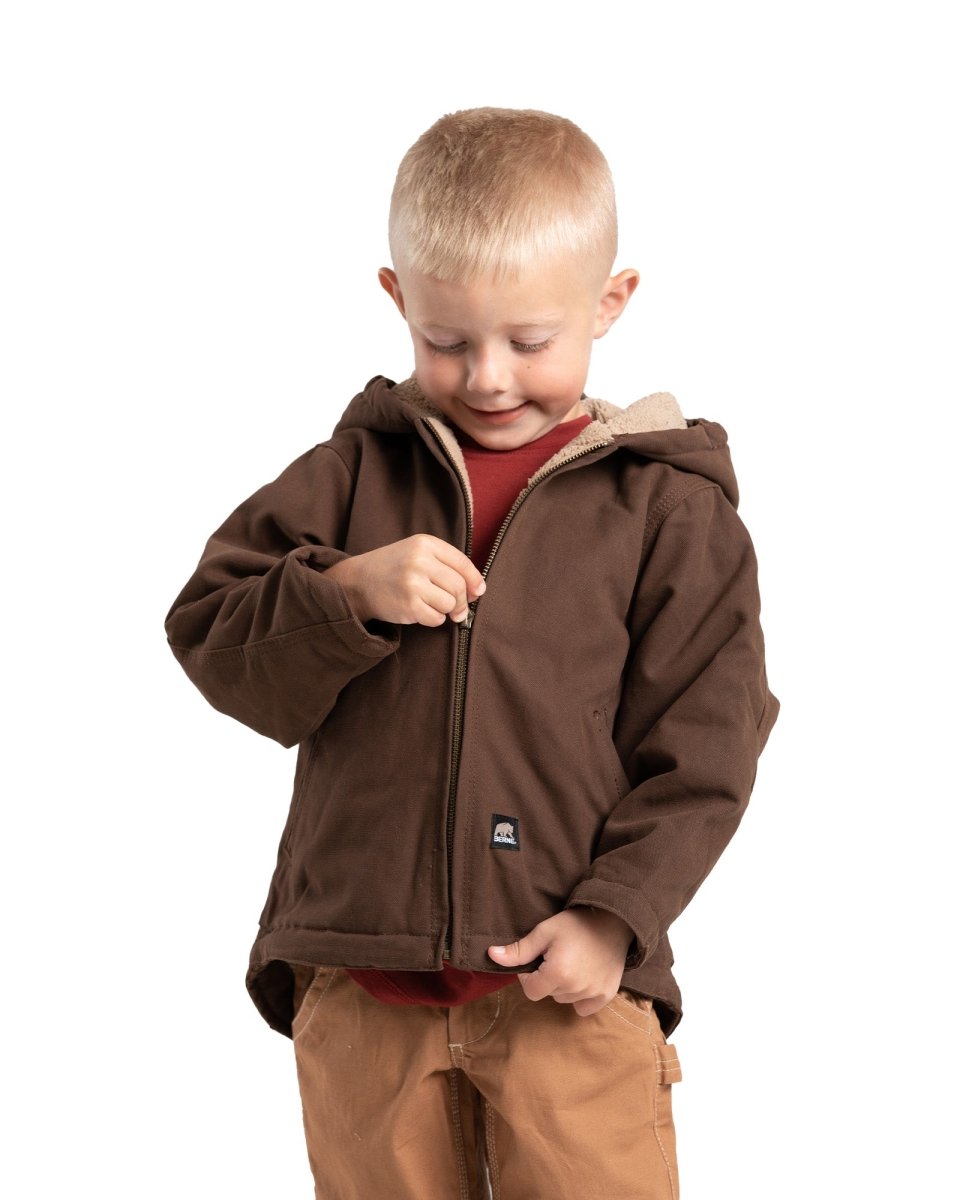 Berne Toddler Boys' Sherpa-Lined Softstone Hooded Coat