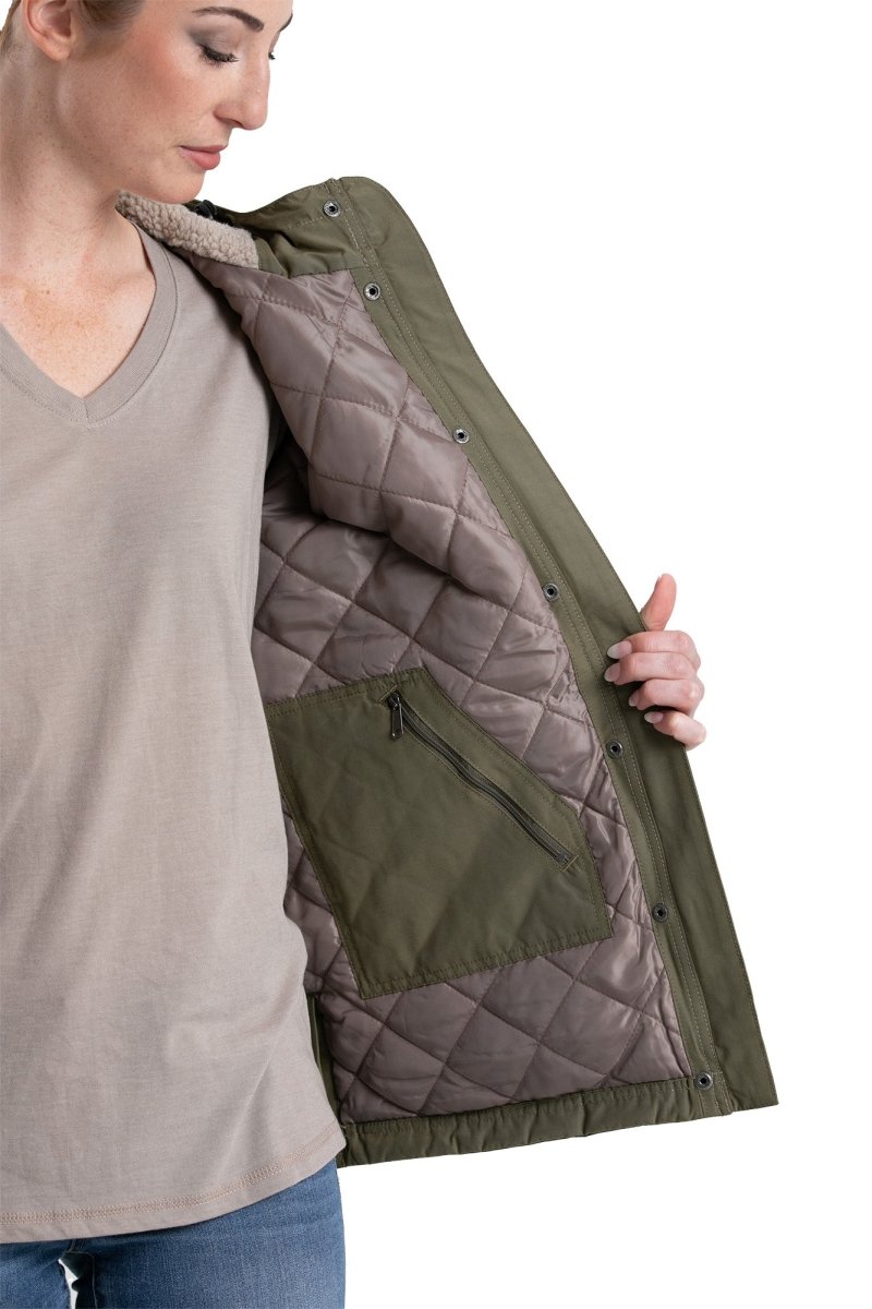 Berne Women's Softstone Micro-Duck Hooded Coat