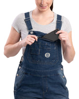 Berne Women's Vintage Washed Flex Denim Bib Overall