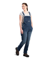 Berne Women's Vintage Washed Flex Denim Bib Overall