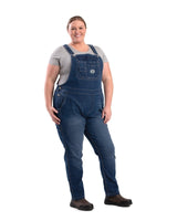 Berne Women's Vintage Washed Flex Denim Bib Overall